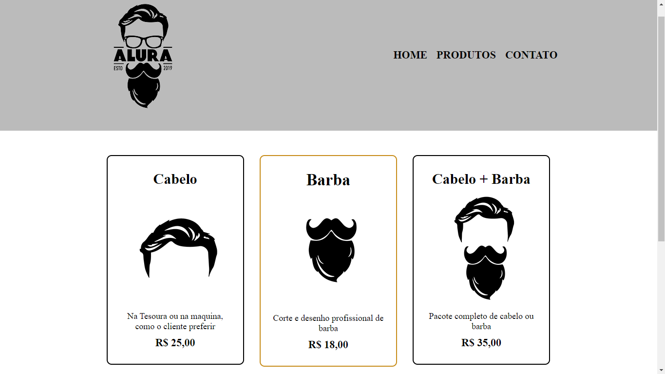 Imagem projeto barbearia alura